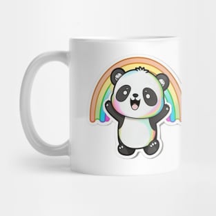 Cute Cartoon Panda Rainbow Colourful Funny Kawaii Mug